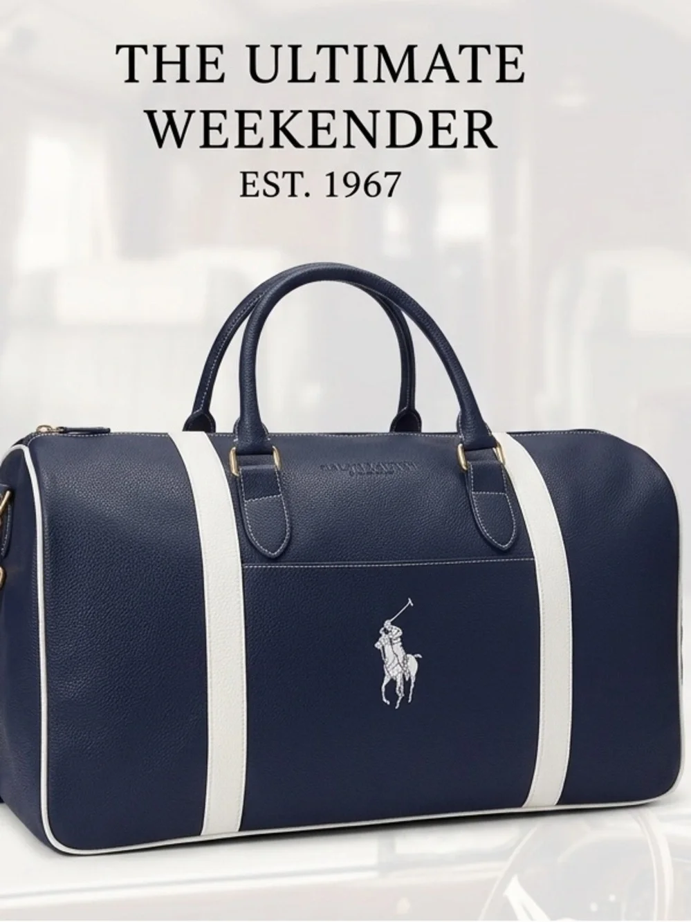 Ralph Lauren Navy Duffel with White Racing Stripes(Ralph Lauren Fragrances)